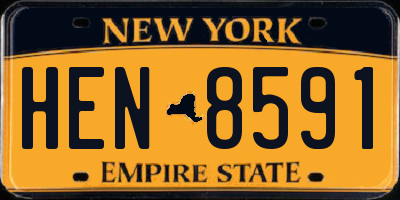 NY license plate HEN8591