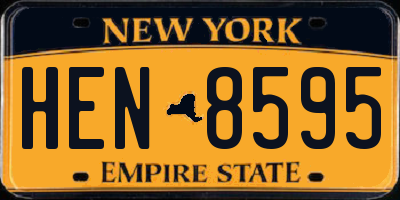 NY license plate HEN8595