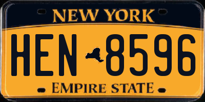 NY license plate HEN8596