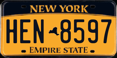 NY license plate HEN8597