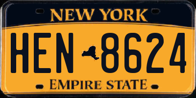 NY license plate HEN8624