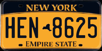 NY license plate HEN8625