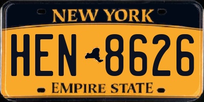 NY license plate HEN8626
