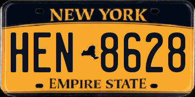 NY license plate HEN8628