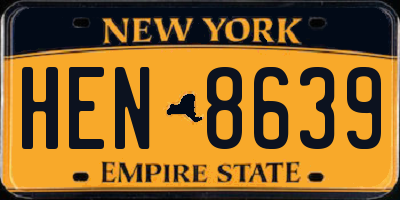 NY license plate HEN8639