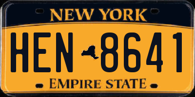 NY license plate HEN8641