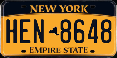 NY license plate HEN8648