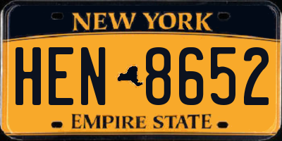 NY license plate HEN8652