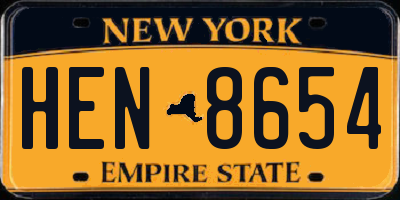 NY license plate HEN8654