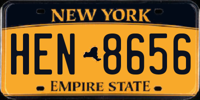 NY license plate HEN8656