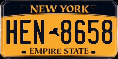 NY license plate HEN8658