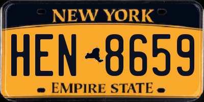 NY license plate HEN8659