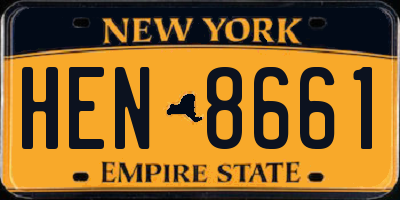 NY license plate HEN8661