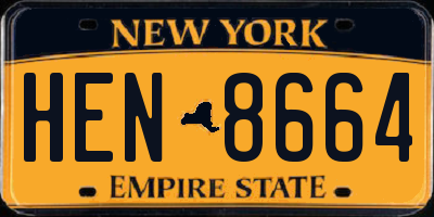 NY license plate HEN8664