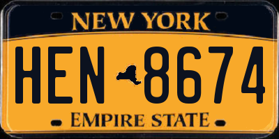 NY license plate HEN8674