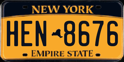 NY license plate HEN8676