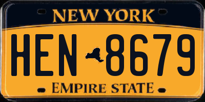 NY license plate HEN8679