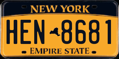 NY license plate HEN8681
