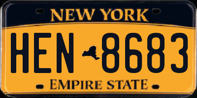 NY license plate HEN8683