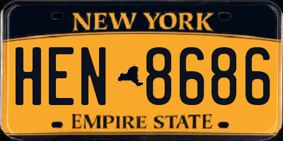 NY license plate HEN8686