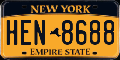 NY license plate HEN8688