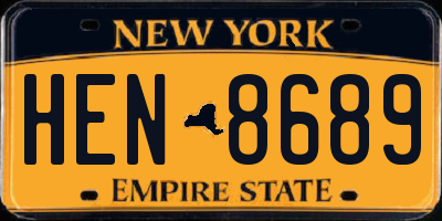 NY license plate HEN8689