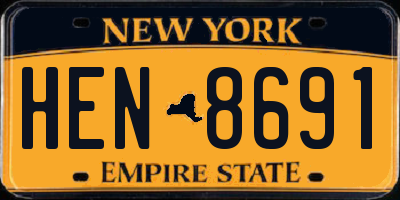 NY license plate HEN8691