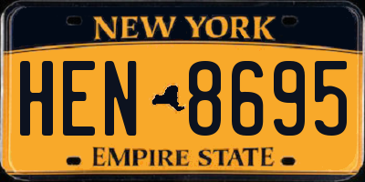 NY license plate HEN8695