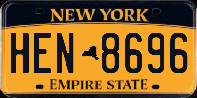 NY license plate HEN8696