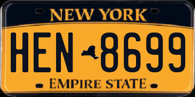 NY license plate HEN8699