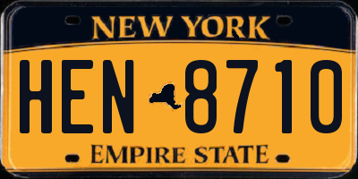 NY license plate HEN8710