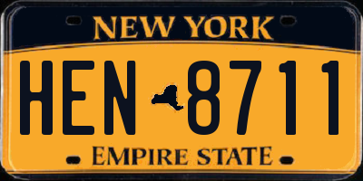 NY license plate HEN8711