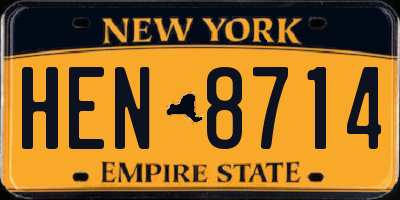 NY license plate HEN8714