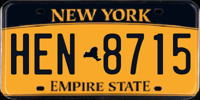 NY license plate HEN8715