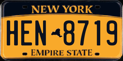 NY license plate HEN8719