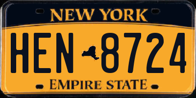 NY license plate HEN8724