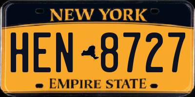 NY license plate HEN8727