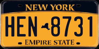 NY license plate HEN8731