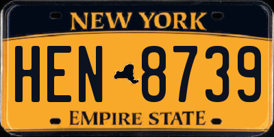 NY license plate HEN8739