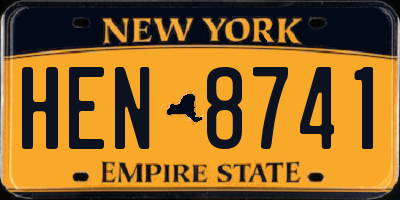 NY license plate HEN8741