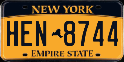 NY license plate HEN8744
