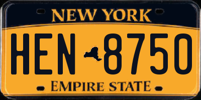 NY license plate HEN8750
