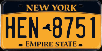 NY license plate HEN8751
