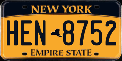 NY license plate HEN8752