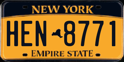 NY license plate HEN8771