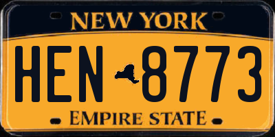 NY license plate HEN8773