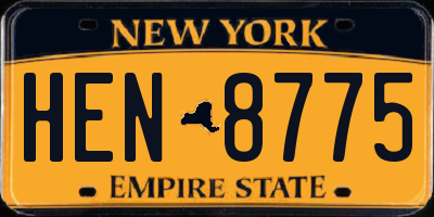 NY license plate HEN8775