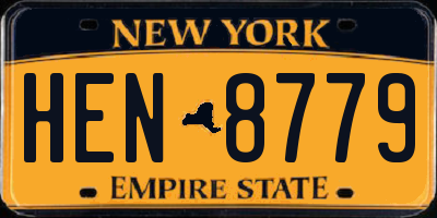 NY license plate HEN8779