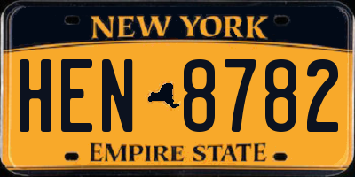 NY license plate HEN8782