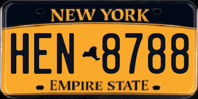 NY license plate HEN8788
